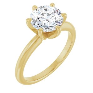 Two Carat Round Brilliant Shape Moissanite Solitaire Engagement Ring