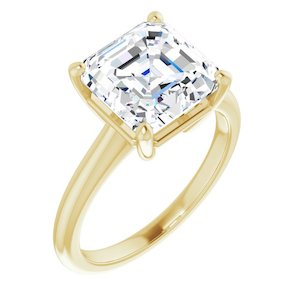 4.00 Carat Asscher Shape Lab Grown Diamond Solitaire Engagement Ring