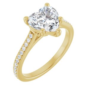 2.00 Carat Heart Shape Lab Grown Diamond Accented Engagement Ring