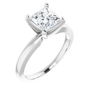 1.25 Carat Princess Cut Lab Grown Diamond Solitaire Engagement Ring