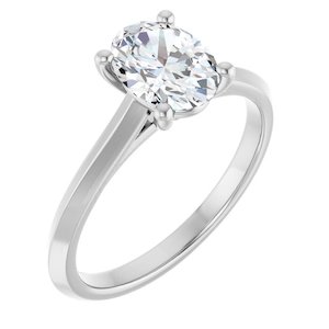 1.25 Carat Oval Shape Lab Grown Diamond Solitaire Engagement Ring