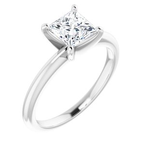 1.00 Carat Princess Cut Lab Grown Diamond Solitaire Engagement Ring