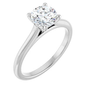 Continuum Silver Round Brilliant Moissanite Solitaire Engagement Ring