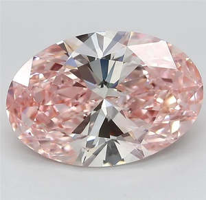 Diamonds: 3.82ct Oval Lab Grown Diamond (Colour Fancy Vivid Pink, Clarity IF, Cut EX, IGI Certified)