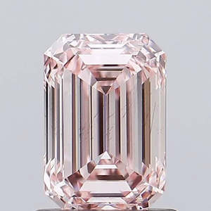 Diamonds: 1.11ct Emerald Lab Grown Diamond (Colour Fancy Pink, Clarity VS2, IGI Certified)