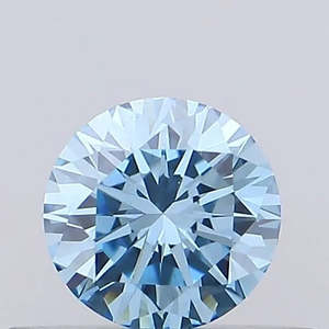 Diamonds: 0.30ct Round Lab Grown Diamond (Colour Fancy Vivid Blue, Clarity VS1, Cut EX, IGI Certified)