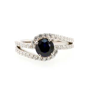 Silver Rings: 925 Sterling Silver Created Sapphire Ring
