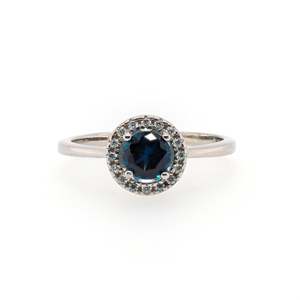925 Sterling Silver Midnight Teal CZ Ring