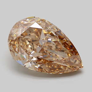 Diamonds: 5.07ct Pear Lab Grown Diamond (Colour Fancy Light Brown, Clarity VVS2, IGI Certified)