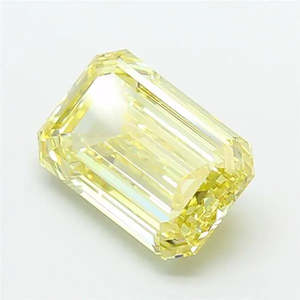 Diamonds: 4.05ct Emerald Lab Grown Diamond (Colour Fancy Yellow, Clarity VVS2, IGI Certified)