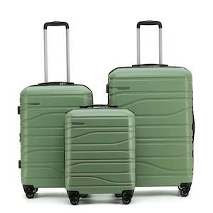 Luggage Sets: New Zealand Luggage Company Franz Josef Collection Full-Set 77cm/67cm/55cm Trolleys SS604-Oil Green