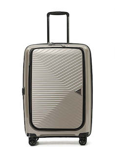 Checked Luggage: Tosca 66cm Space-X Collection Polypropylene Top-Lid opening Checked luxury trolley luggage TCA100B Champagne