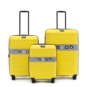 Tosca Comet Yellow Luxury Polypropylene hard side luggage set sizes 78cm/67cm/55&hellip;