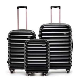 Luggage Sets: Tosca Como Collection Polycarbonate full-set of trolley luggage 77cm/67cm/54cm TCA255-Black Set