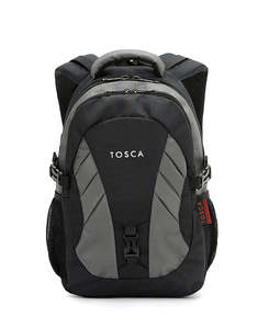 Tosca Back Pack range 42cm-H 20 Litre TCA941-Black-grey trim