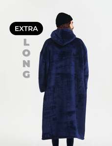 EXTRA LONG ADULTS BLANKET HOODIE - DARK BLUE