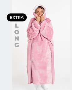 EXTRA LONG ADULTS BLANKET HOODIE - PINK