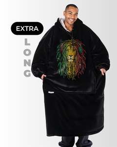 EXTRA LONG ADULTS BLANKET HOODIE - RASTA LION