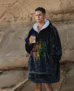 Adults Blanket Hoodies: ADULTS BLANKET HOODIE - RASTA LION