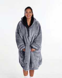 Adults Blanket Hoodies: ADULT BLANKET HOODIE - GREY