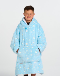 KIDS BLANKET HOODIE - BLUE GLOW IN THE DARK