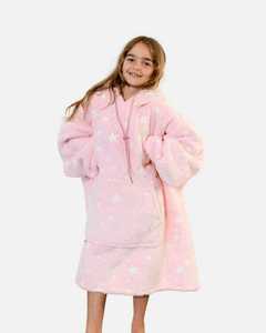 Kids: KIDS BLANKET HOODIE - PINK GLOW IN THE DARK
