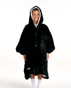 KIDS BLANKET HOODIE - BLACK