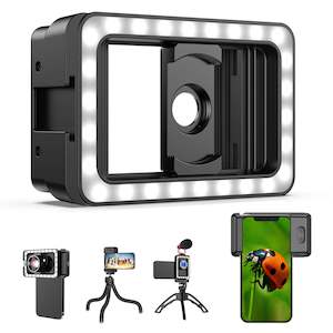 Phone Lens Mount: APEXEL 3-in-1 Phone Lens Clip with Patented Fill Light