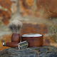 Men's Safety Razor and Brush Set With Shaving Soap (Dark Wood)