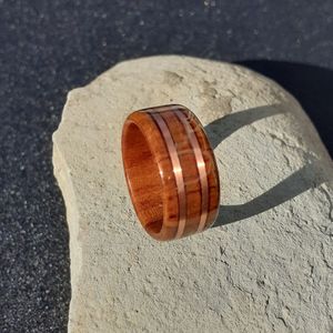 Products: Exotic Heart Rimu with Dual Copper Band Inlay - NZ NATIVE WOOD RINGS