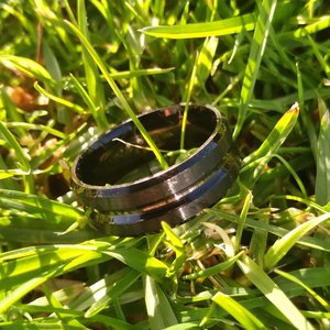Products: Men's Black Titanium Ring Edge (TOUGH) - NZ NATIVE WOOD RINGS