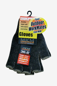 Gloves, Arm & Leg Warmers: Fingerless Possum Wool Polyprop Work Gloves MKM ORIGINALS