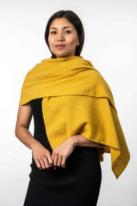 Women's Knitwear: Moss Stitch Possum Merino Wool Silk Wrap KORU