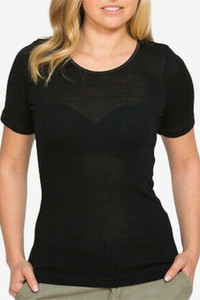 Best Sellers: Short Sleeve Fine Rib Merino Crew Neck Tee NZNC