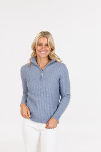 Products: Cable Half Zip Sweater NATIVE WORLD