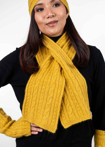 Scarves: Thread Through Cable Possum Merino Wool Silk Scarf KORU