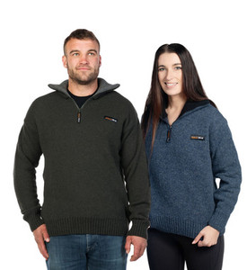 Tasman Dual Layer Wool/Possum Zip Neck Jersey MKM ORIGINALS