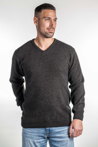 Brands: Vee Neck Possum Merino Wool Silk Sweater KORU