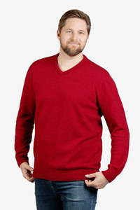 Vee Neck Possum Merino Silk Sweater NZNC
