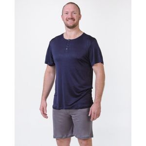 Men's Silk Henley PJ Top - New Zealand Nature
