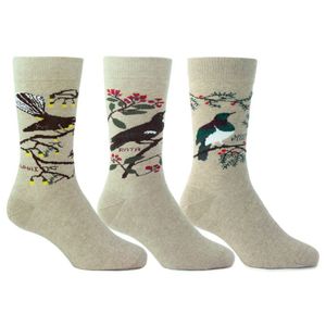 Possum Merino New Zealand Bird Socks - New Zealand Nature