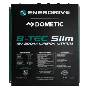 Electrical Accessories: Enerdrive B-TEC 200Amp / 12v LiFePO4 Slim Metal Case Battery