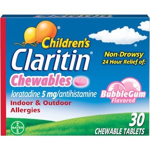 Antihistamines: Claratyne Child Chew Bubble Gum 30s
