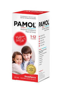 Baby Pain Relief: Pamol All Ages Strawberry Colourfree 250mg/5ml 200ml