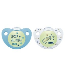 Comforters Or Dummies: Nuk Glow In Dark Sil Sooth. Sz3 2Pk