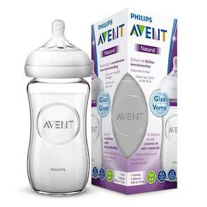 Feeding Bottles Teats And Cups: Avent Pure Glass Bottle with Natural Response Teat 240ml