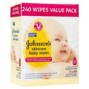 Johnsons And Johnsons Baby Fragrance Free Wipes 240s
