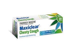 Cough Medicines: Maxiclear Chesty Cough 8mg Tabs 30s