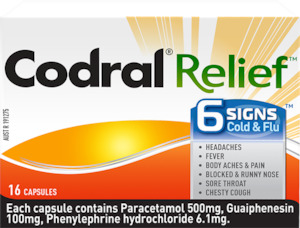 Sinus Relief Medicines: Codral Relief 6 Signs Caps 16s