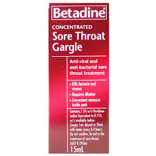 Sore Throat Gargles And Sprays: Betadine Sore Throat Gargle Concentrate 15ml